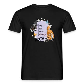 The little things.. er, Shelties count! - Men's T-Shirt - black - Front - AI Model Male 178 light (178cm)
