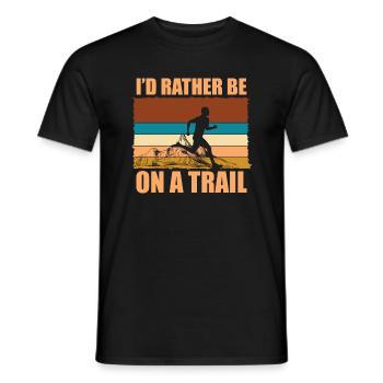 Trail Run Ultra Running Mountain Trekking Running - Men's T-Shirt - black - Front - AI Model Male 178 light (178cm)