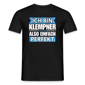 Einfach ein Perfekter Klempner - Männer T-Shirt - Schwarz - Vorne - AI Model Male 178 light (178cm)