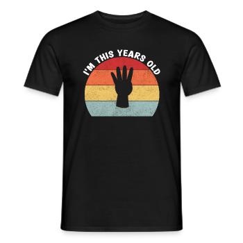 I'm This Years Old Vintage 4th Birthday Kids - Men's T-Shirt - black - Front - AI Model Male 178 light (178cm)