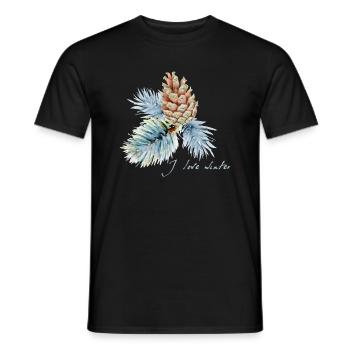 I love winter - Men's T-Shirt - black - Front - AI Model Male 178 light (178cm)
