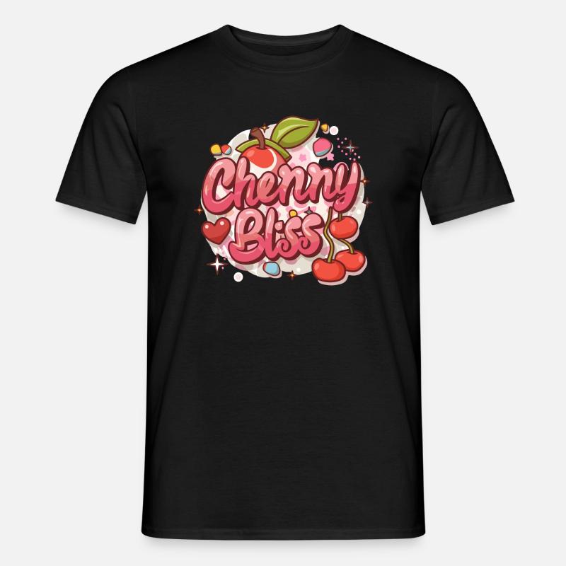 KIRSCH-GLÜCKSELIGKEIT - Männer T-Shirt - Schwarz