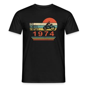 50 Geburtstag | 1974 | Vintage Motorrad Biker - Männer T-Shirt - Schwarz - Vorne - AI Model Male 178 light (178cm)