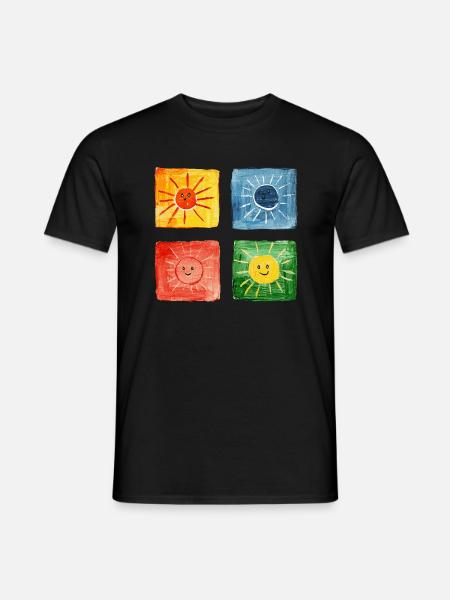 bunte Sonnen - Männer T-Shirt - Schwarz
