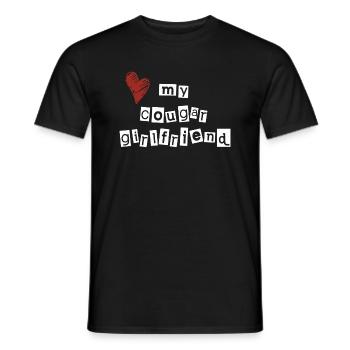 Love my cougar girlfriend - Men's T-Shirt - black - Front - AI Model Male 178 light (178cm)