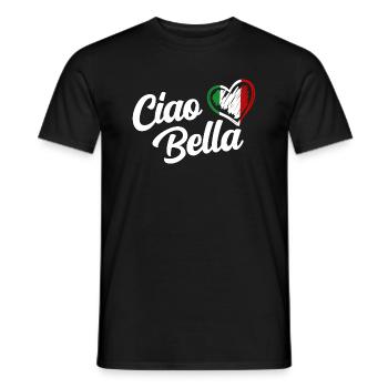 Womens Ciao Bella Italian Hello Beautiful Gift - Men's T-Shirt - black - Front - AI Model Male 178 light (178cm)