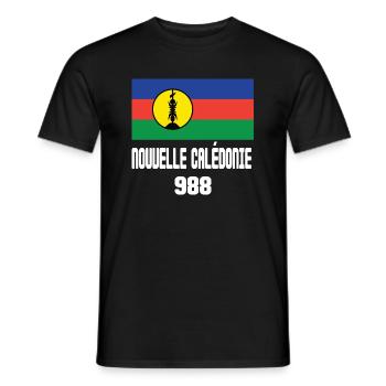 cadeau design kanak drapeau Nouvelle Calédonie - T-shirt homme - noir - Devant - AI Model Male 178 light (178cm)
