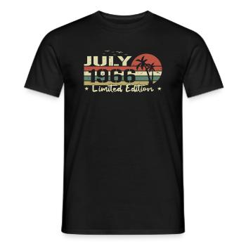July 58th Anniversary Vintage Born 1966 Vibe - Men's T-Shirt - black - Front - AI Model Male 178 light (178cm)