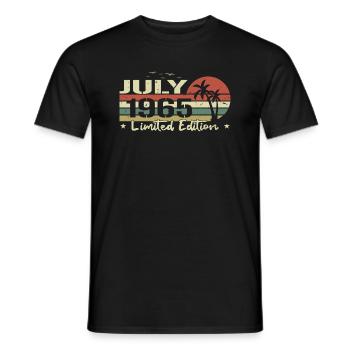 July 59th Anniversary Vintage Born 1965 Vibe - Men's T-Shirt - black - Front - AI Model Male 178 light (178cm)
