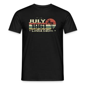 July 63rd Anniversary Vintage Born 1961 Vibe - Men's T-Shirt - black - Front - AI Model Male 178 light (178cm)