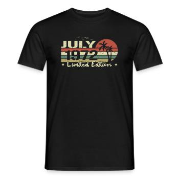 July 52nd Anniversary Vintage Born 1972 Vibe - Men's T-Shirt - black - Front - AI Model Male 178 light (178cm)