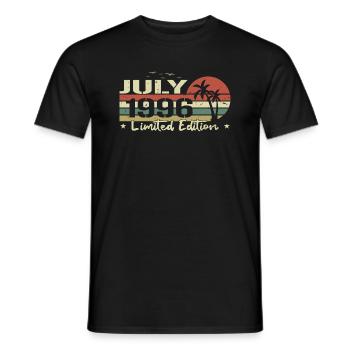 July 28th Anniversary Vintage Born 1996 Vibe - Men's T-Shirt - black - Front - AI Model Male 178 light (178cm)