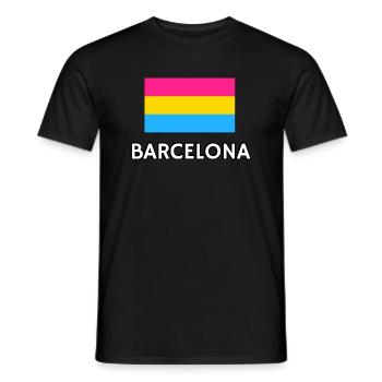 Pan Pride Flagge Barcelona - Männer T-Shirt - Schwarz - Vorne - AI Model Male 178 light (178cm)
