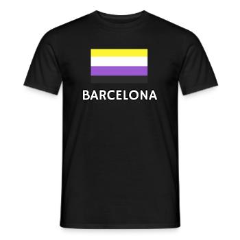 Non binary Pride Flag Barcelona - Men's T-Shirt - black - Front - AI Model Male 178 light (178cm)