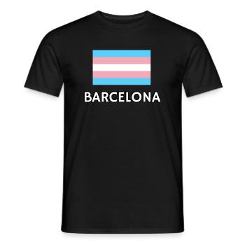 Trans Pride Flag Barcelona - Men's T-Shirt - black - Front - AI Model Male 178 light (178cm)