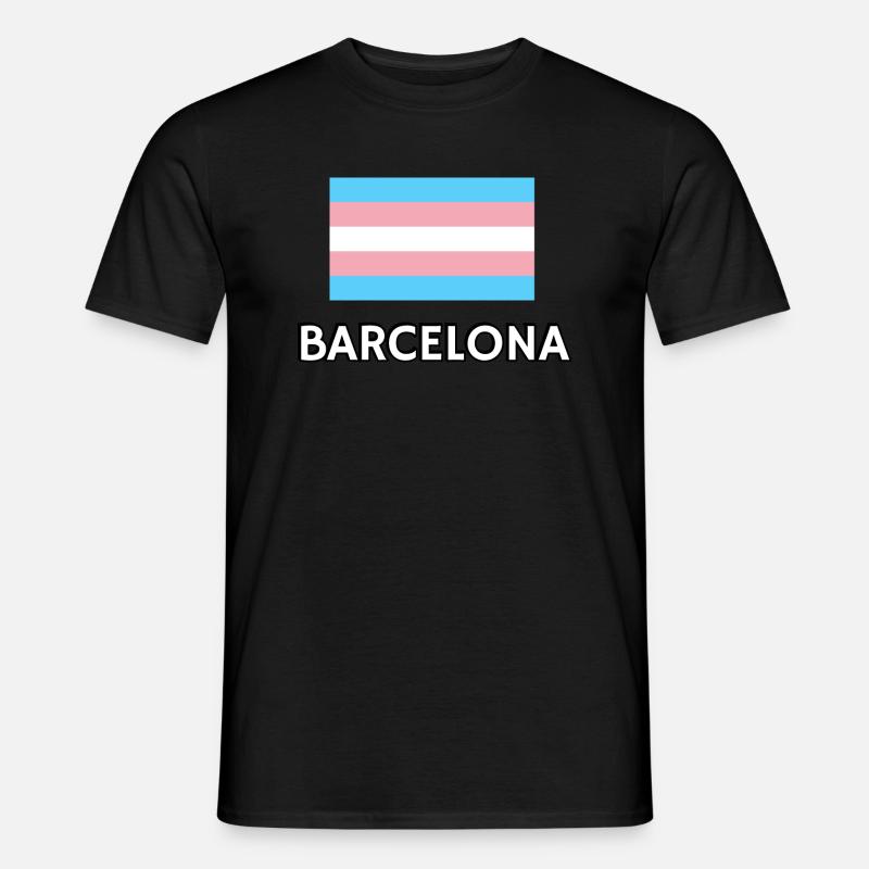 Trans Pride Flagge Barcelona - Männer T-Shirt - Schwarz
