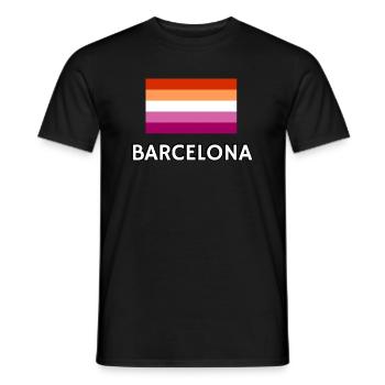 Lesbian Pride Flagge Barcelona - Männer T-Shirt - Schwarz - Vorne - AI Model Male 178 light (178cm)