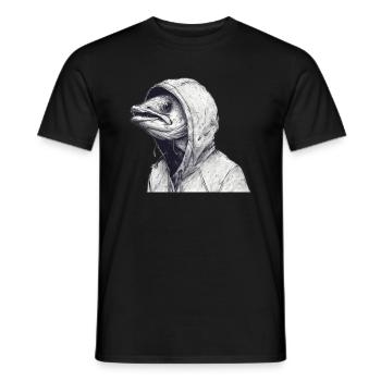Piranha-Head Fisherman Hybrid - Männer T-Shirt - Schwarz - Vorne - AI Model Male 178 light (178cm)
