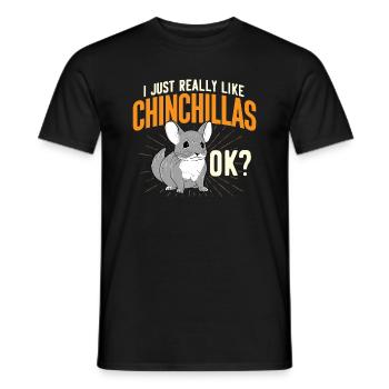 J’aime vraiment les chinchillas - Amoureux des animaux - T-shirt homme - noir - Devant - AI Model Male 178 light (178cm)
