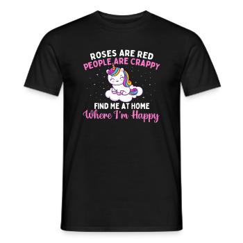 Roses Are Red - Rainbow Unicorn Mystical Creature - Men's T-Shirt - black - Front - AI Model Male 178 light (178cm)