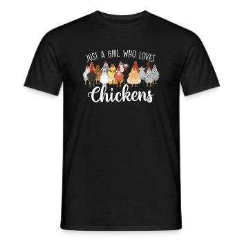 Juste une fille qui aime les poulets - Animal de la ferme mignon - T-shirt homme - noir - Devant - AI Model Male 178 light (178cm)