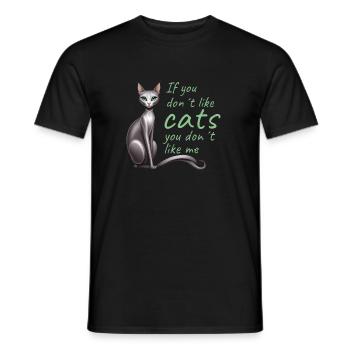 Si tu ne cats pas, tu ne m’aimes pas - T-shirt homme - noir - Devant - AI Model Male 178 light (178cm)