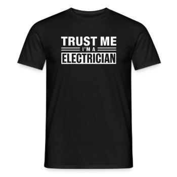 Croyez-moi, je suis électricien - T-shirt homme - noir - Devant - AI Model Male 178 light (178cm)