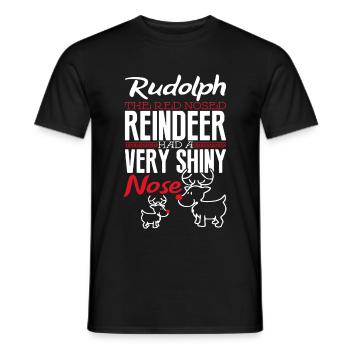 Christmas Rudolph Reindeer - Men's T-Shirt - black - Front - AI Model Male 178 light (178cm)