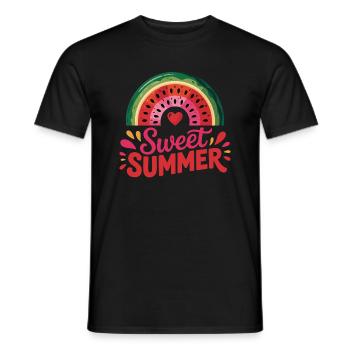 Watermelon Rainbow: Sweet Summer - Men's T-Shirt - black - Front - AI Model Male 178 light (178cm)