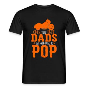 Only The Best Dads Get Promoted To Pop - Men's T-Shirt - black - Front - AI Model Male 178 light (178cm)