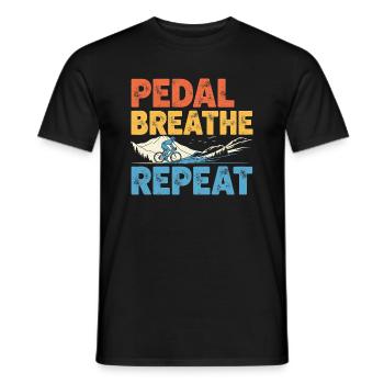 Pedalen Atmen Wiederholen - Fahrrad & Mountainbike - Männer T-Shirt - Schwarz - Vorne - AI Model Male 178 light (178cm)