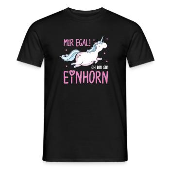 Mir egal ich bin ein Einhorn - Männer T-Shirt - Schwarz - Vorne - AI Model Male 178 light (178cm)