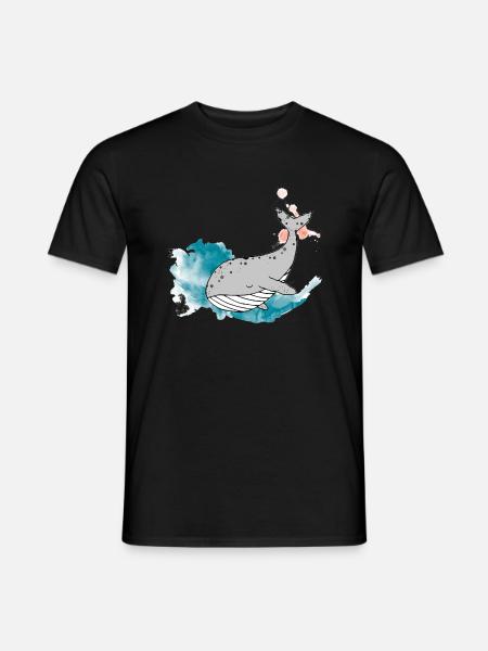 Der schlafende Wal - Maritim Serie von AP-Design - Männer T-Shirt - Schwarz