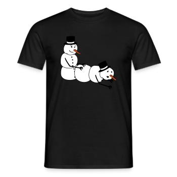 snowman sex fuck pollen doggy style from behind - Men's T-Shirt - black - Front - AI Model Male 178 light (178cm)