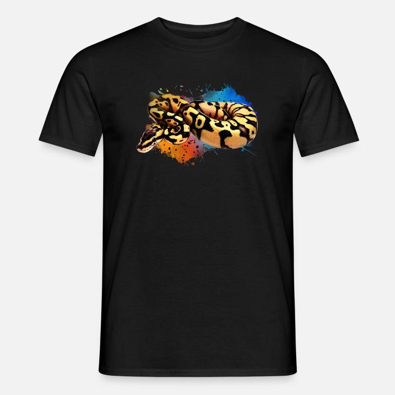 Ball Python Aquarell Reptile Keeper Snake Design - Männer T-Shirt - Schwarz