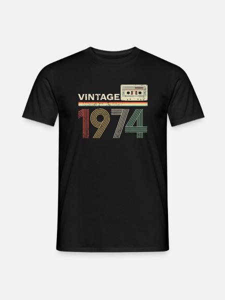Vintage 1974 cassette - Men's T-Shirt - black