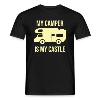 Camper, camping, camper - Men's T-Shirt - black - Front - AI Model Male 178 light (178cm)