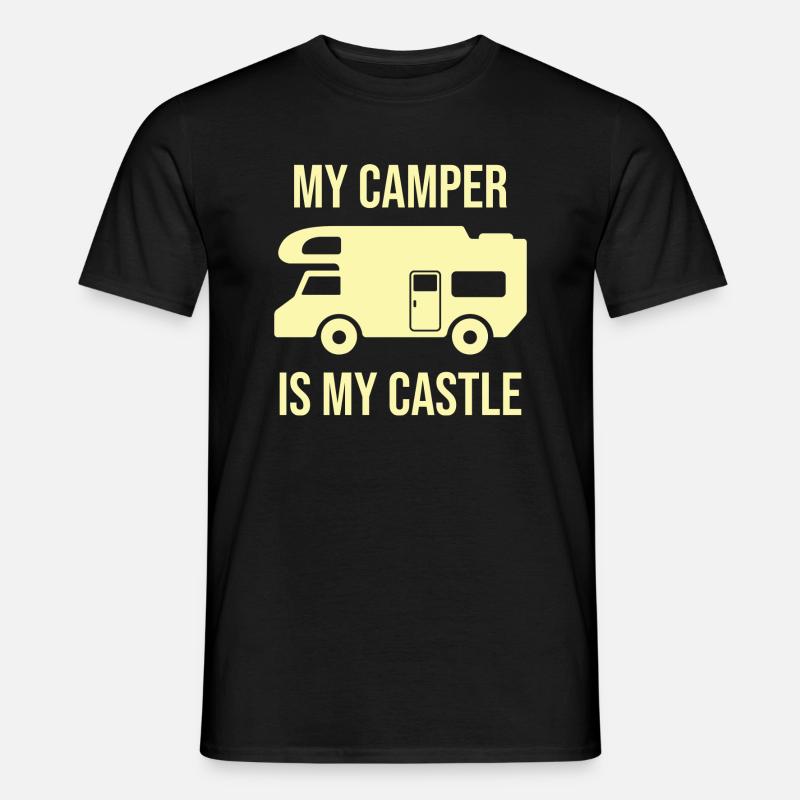 Camper, Camping, Wohnmobil - Männer T-Shirt - Schwarz