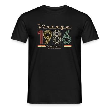 Vintage Classic 1986 pseudo année de naissance - T-shirt homme - noir - Devant - AI Model Male 178 light (178cm)