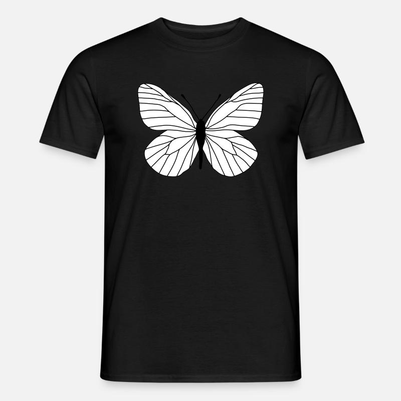 Schmetterling weiss - Männer T-Shirt - Schwarz