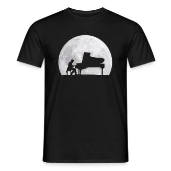 Piano Player Full Moon Musician Pianist Gift - Men's T-Shirt - black - Front - AI Model Male 178 light (178cm)