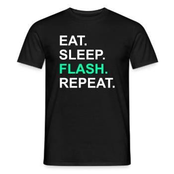 Eat Sleep Flash Repeat Boulder Bouldern Escalade - T-shirt homme - noir - Devant - AI Model Male 178 light (178cm)