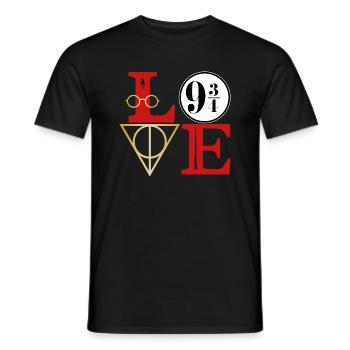 Love 9 3/4 - Men's T-Shirt - black - Front - AI Model Male 178 light (178cm)