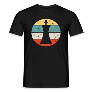 Schach Chess Retro Schachfigur - Männer T-Shirt - Schwarz - Vorne - AI Model Male 178 light (178cm)