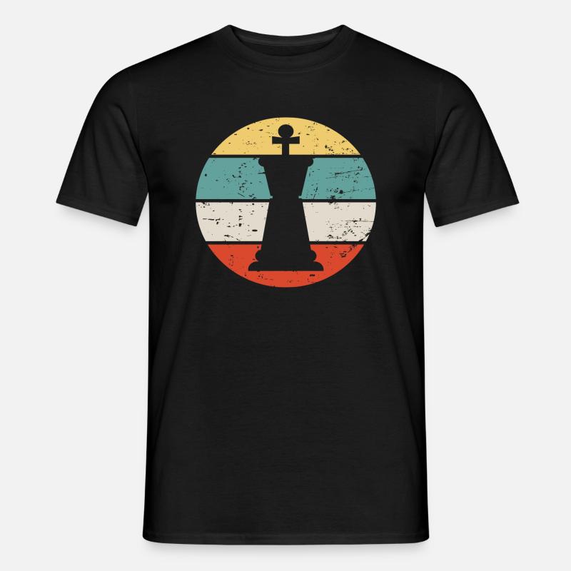 Schach Chess Retro Schachfigur - Männer T-Shirt - Schwarz