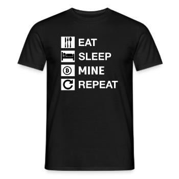 Eat Sleep Mine Repeat - Men's T-Shirt - black - Front - AI Model Male 178 light (178cm)