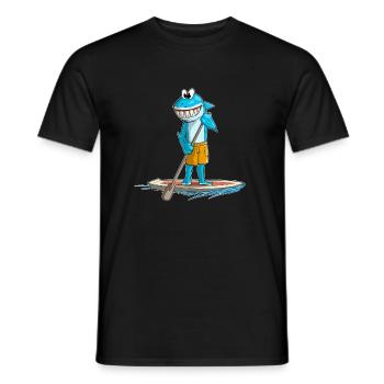 SUP Requin sur stand Up Paddle Board - T-shirt homme - noir - Devant - AI Model Male 178 light (178cm)