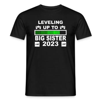 Big Sister 2023, Gaming Level up - Men's T-Shirt - black - Front - AI Model Male 178 light (178cm)