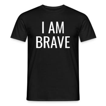 I Am Brave - Christian Positive Quotes - Men's T-Shirt - black - Front - AI Model Male 178 light (178cm)