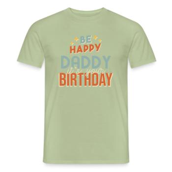 Happy Birthday Papa - Men's T-Shirt - sage - Front - AI Model Male 178 light (178cm)